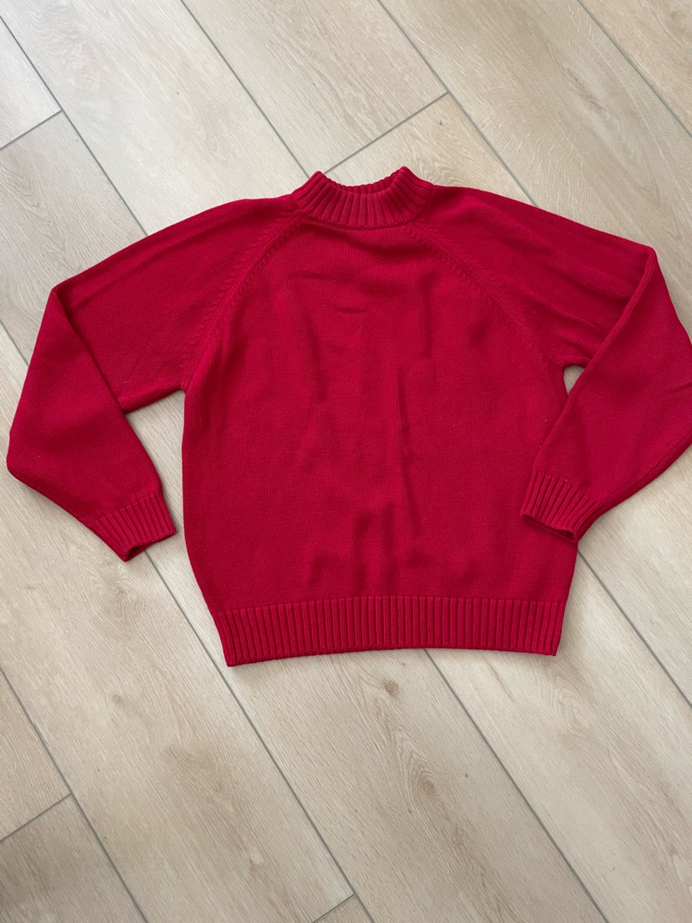 Lands' End Women's Red Crewneck Sweater